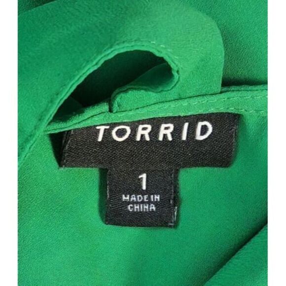 Torrid Green Abbey Georgette Cage Back Blouse | Size 1X (14/16) - Picture 6 of 8
